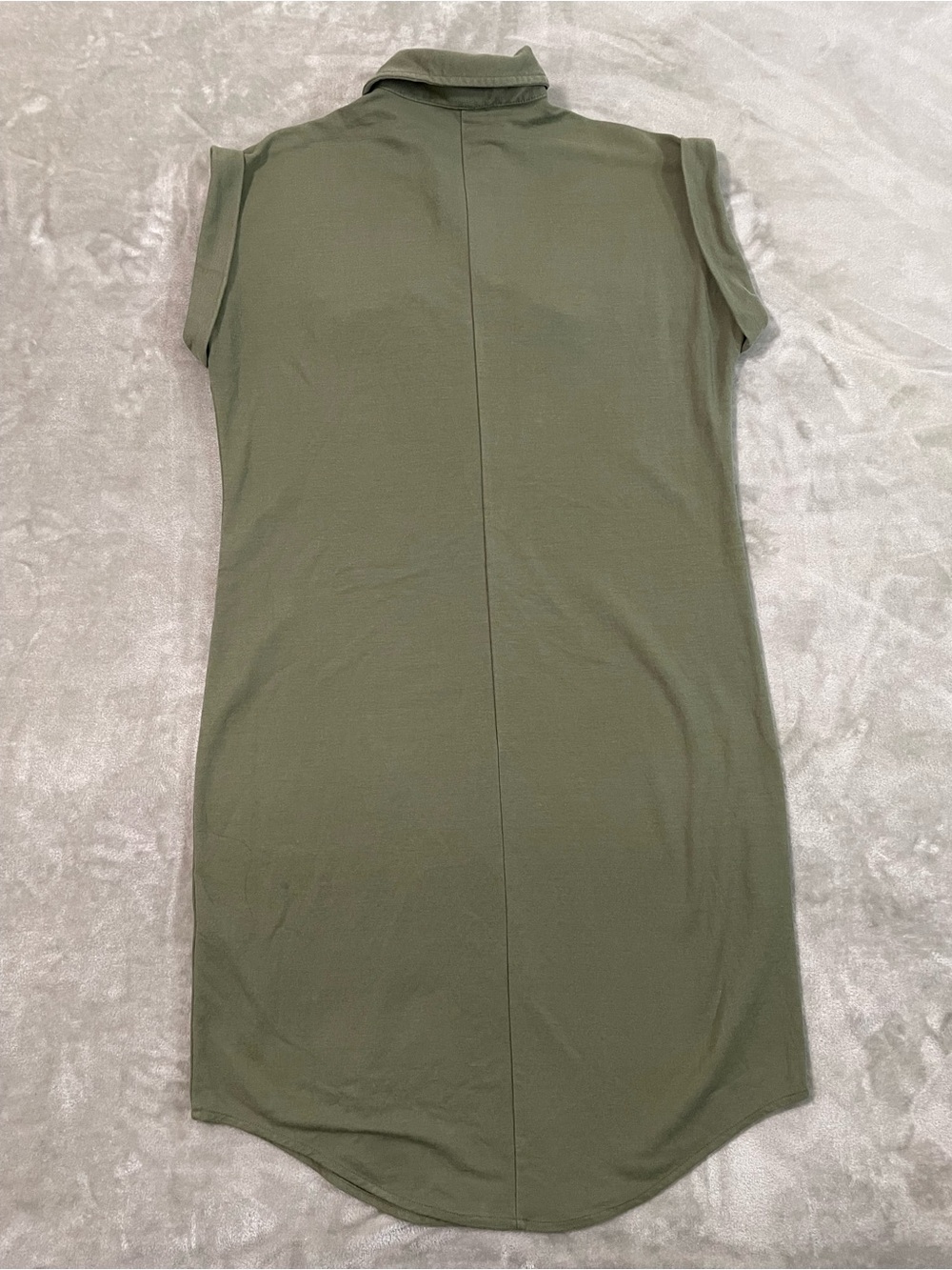 Banana Republic Olive Green Utility Shirt Short Sleeve Midi Dress w/Belt Sz XS - Picture 5 of 8
